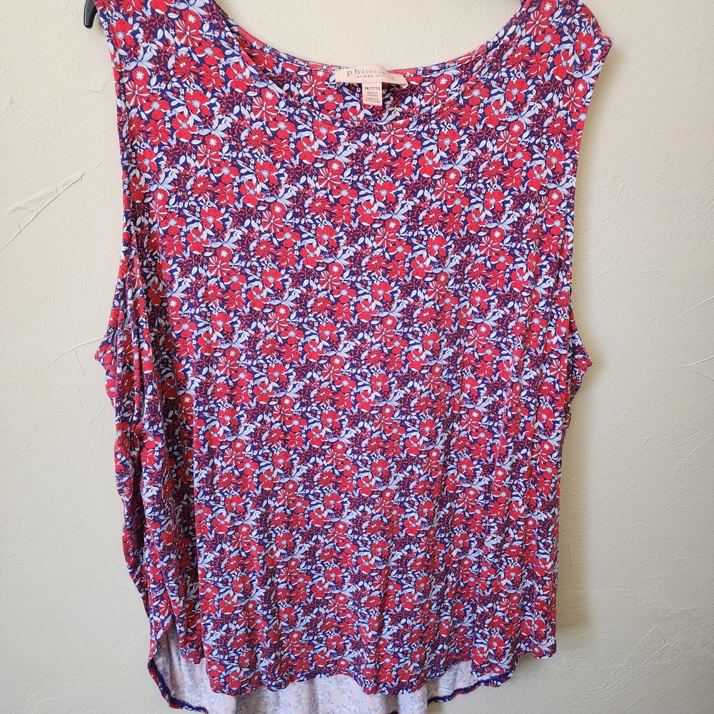 Philosophy Floral Tank Top Size 3X